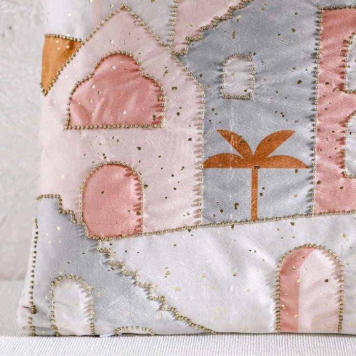 Gleam Oasis Print Velvet Cushion Cover with Foil -  Multicolor - 30x50 cm