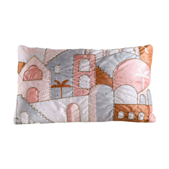 Gleam Oasis Print Velvet Cushion Cover with Foil -  Multicolor - 30x50 cm