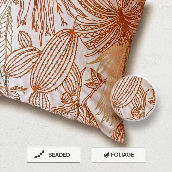 Gleam Floral Velvet Cushion Cover - Multicolor - 45x45 cm