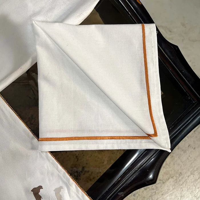 Gleam Set Of 2 Embroidery Napkin White 33X48Cm