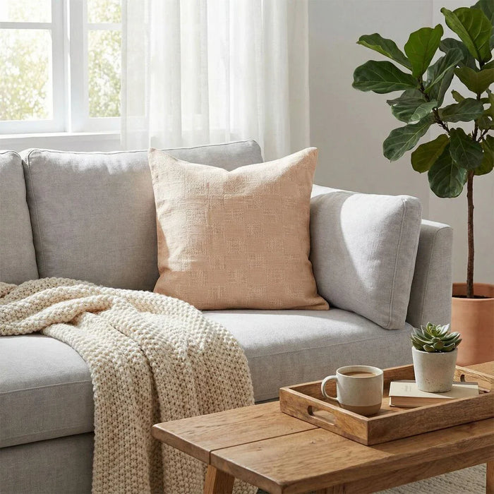 Gleam Dyed Woven Cushion Cover - Peach - 45x45 cm