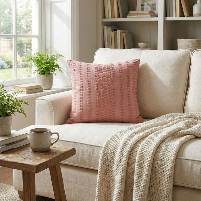 Gleam Dyed Open Weave Cushion Cover - Rose - 45x45 cm