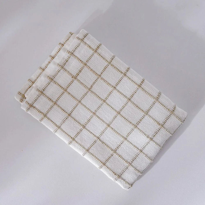Gleam Yarn Dyed Cushion Cover - White - Beige - 45x45 cm