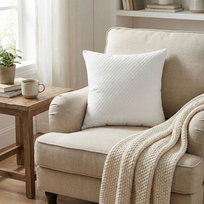 Gleam Solid Cushion Cover - White - 45x45 cmÊ