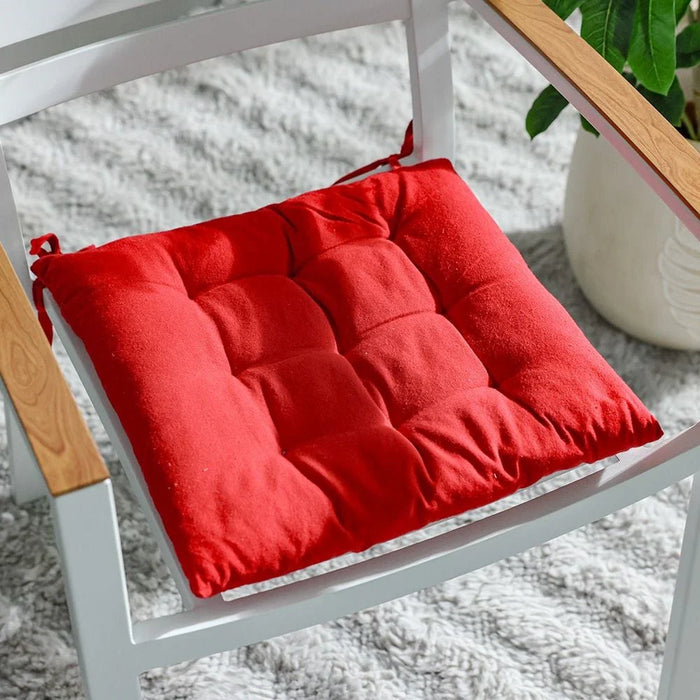 Ss25-Aura Solid Chair Pad- 40X40 Cm Red (Sti-5013)