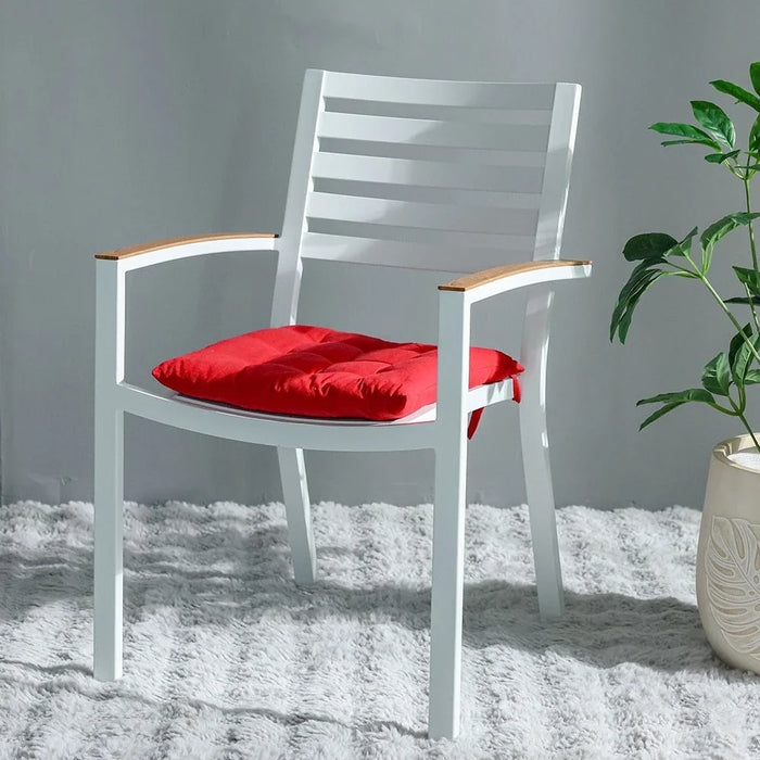 Ss25-Aura Solid Chair Pad- 40X40 Cm Red (Sti-5013)