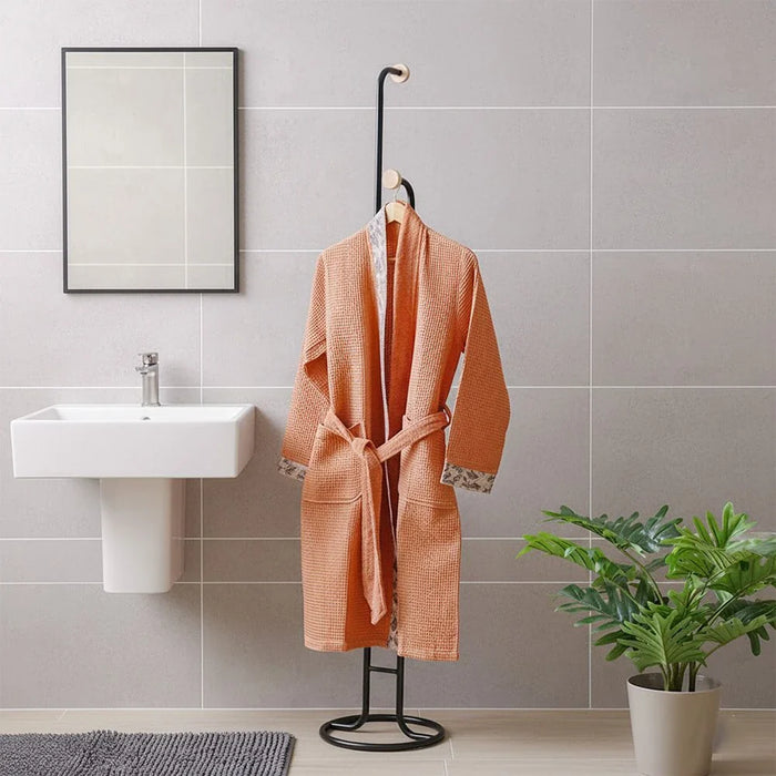 Ss25-Eleganza Waffle Kimono Bathrob Terra