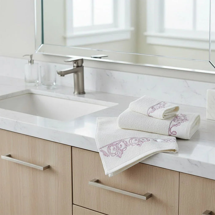 Ss25-Eleganza Naomi 3Pcs Towel Set 30X5Cm,50X90Cm,70X140Cm Cream