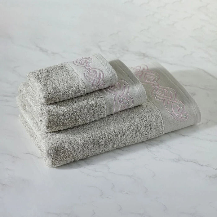 Ss25-Eleganza Diana 3Pcs Towel Set 30X5Cm,50X90Cm,70X140Cm Beige