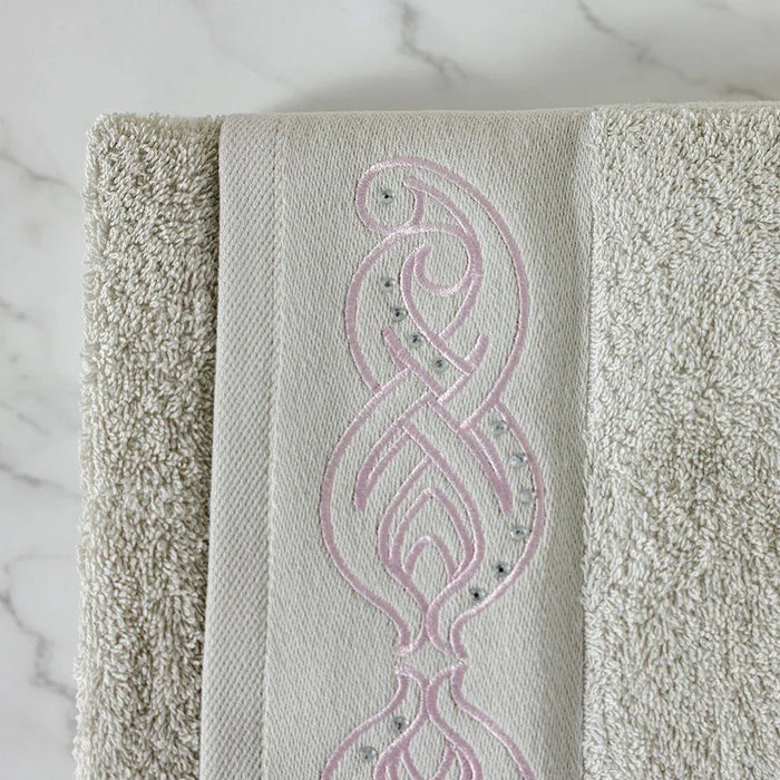 Ss25-Eleganza Diana 3Pcs Towel Set 30X5Cm,50X90Cm,70X140Cm Beige