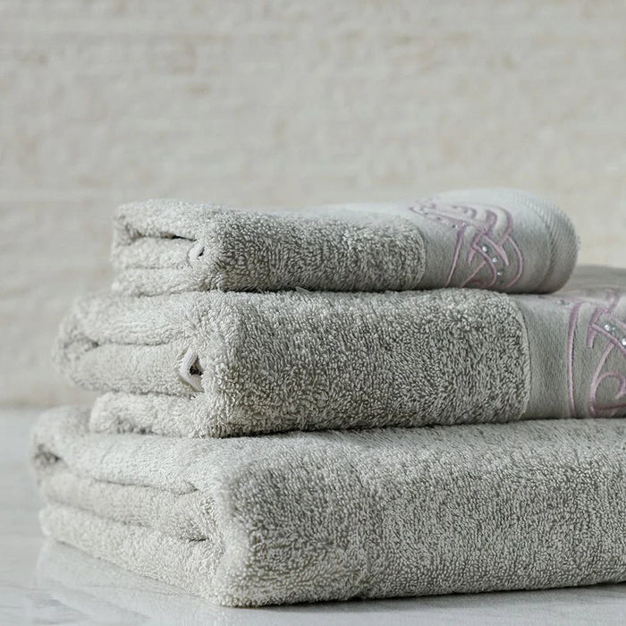 Ss25-Eleganza Diana 3Pcs Towel Set 30X5Cm,50X90Cm,70X140Cm Beige