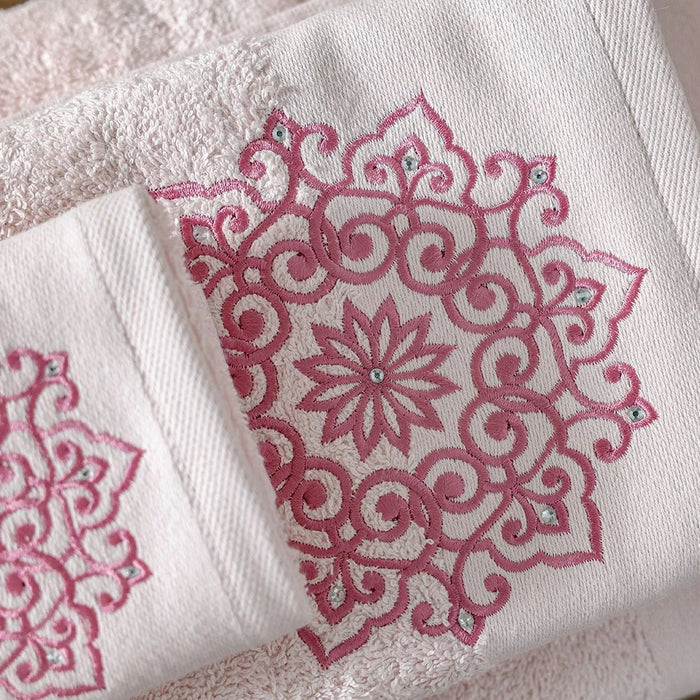 Ss25-Eleganza Sharone 3Pcs Towel Set 30X5Cm,50X90Cm,70X140Cm Pink