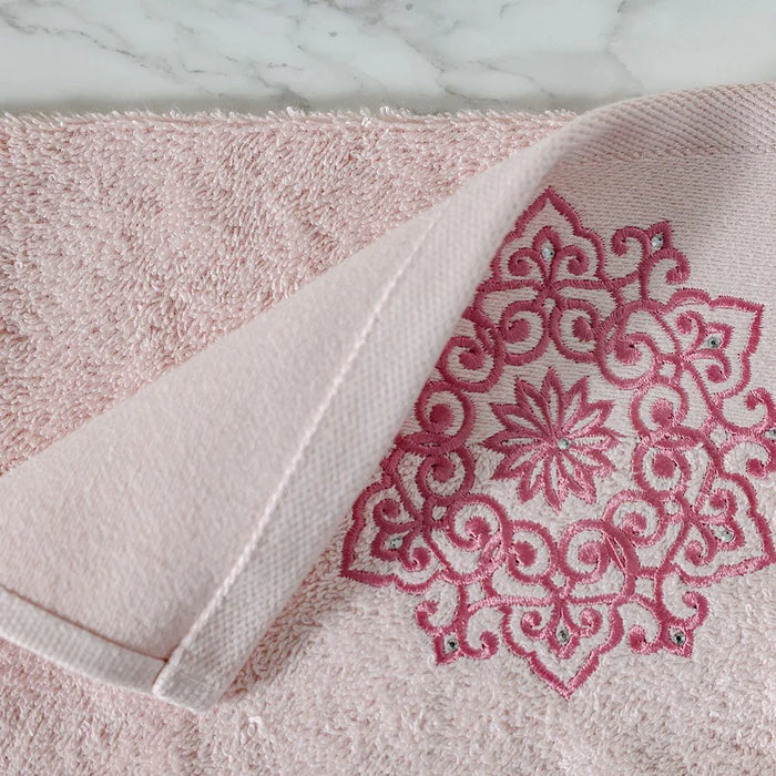 Ss25-Eleganza Sharone 3Pcs Towel Set 30X5Cm,50X90Cm,70X140Cm Pink