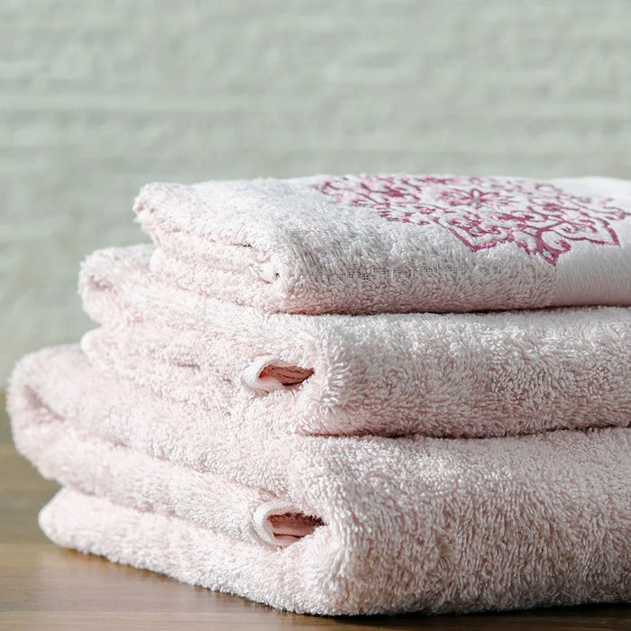 Ss25-Eleganza Sharone 3Pcs Towel Set 30X5Cm,50X90Cm,70X140Cm Pink
