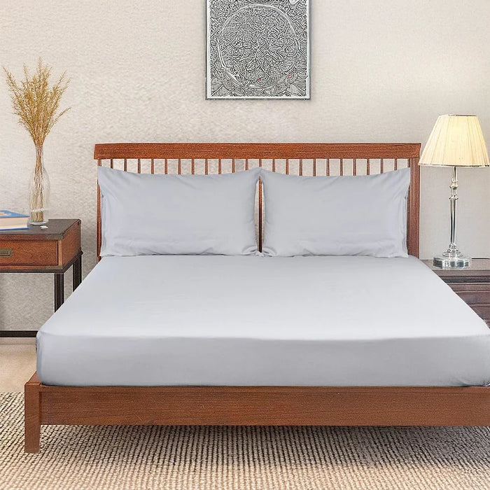Pearl & Coal Queen Fitted Sheet Set Grey160X200+30 Cm & 50X75Cm