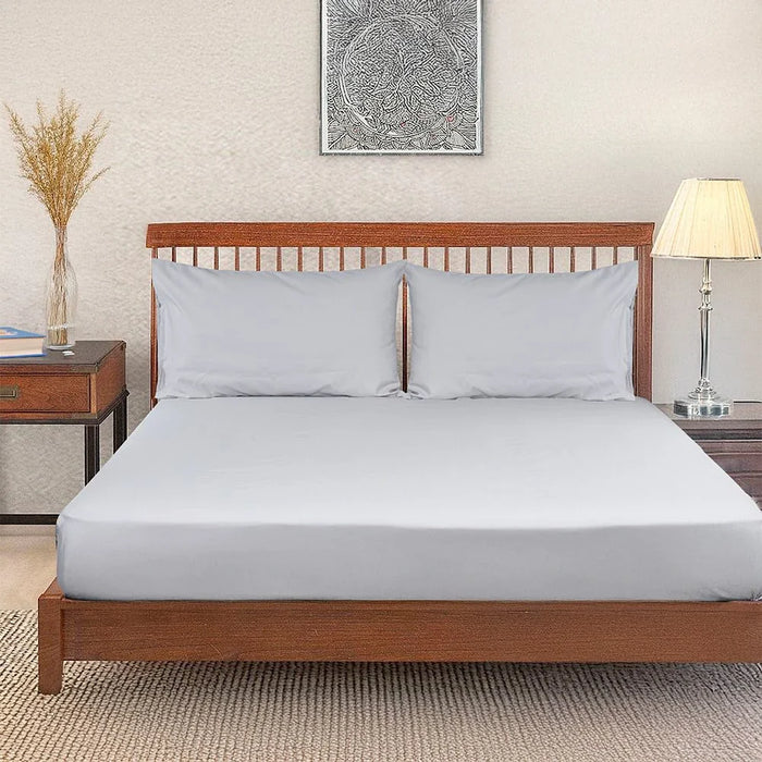 Pearl & Coal King Fitted Sheet Set Grey180X200+30 Cm & 50X75Cm