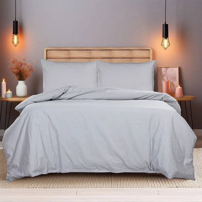 Pearl & Coal Super King Fitted Sheet Set Grey200X200+30 Cm & 50X75Cm