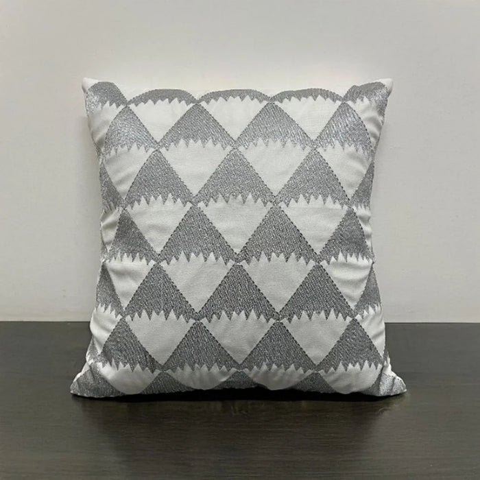 Gleam Embroidered Cushion Cover White - Silver - 45x45 cm