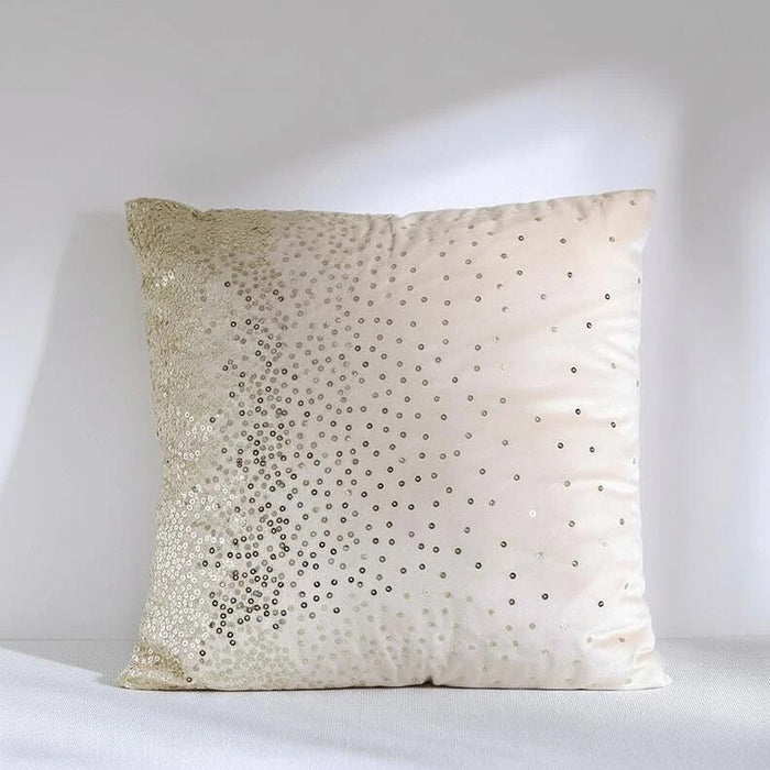 Gleam Embroidered Cushion Cover - Beige - Gold - 45x45cm
