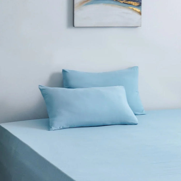 SS25-Arctic Cool 3Pcs King Fitted Sheet Set Blue 180X200+30 Cm