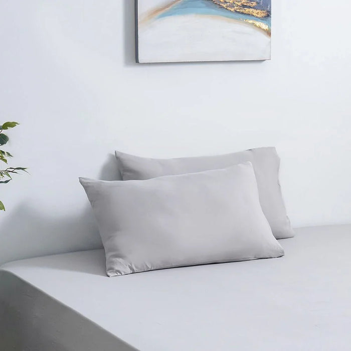 SS25-Arctic Cool 3Pcs King Fitted Sheet Set Grey 180X200+30 Cm