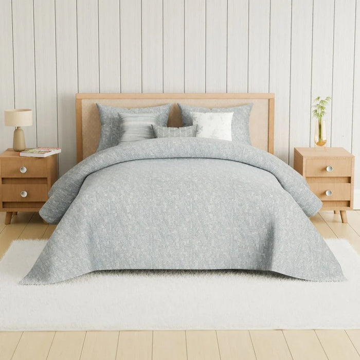 Aw25 Oxford Reverie Dj9884 Jacquard King Comforter S/7-240X260-Pearl Blue 7Pcs