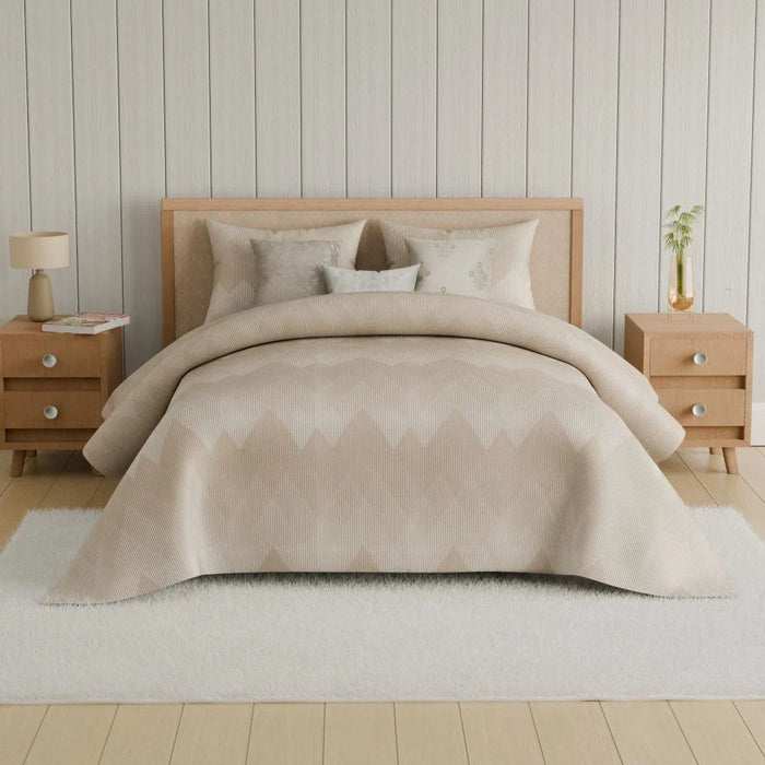 Aw25 Oxford Reverie Dj8698 Jacquard Super King Comforter S/7-260X260-Beige 7Pcs