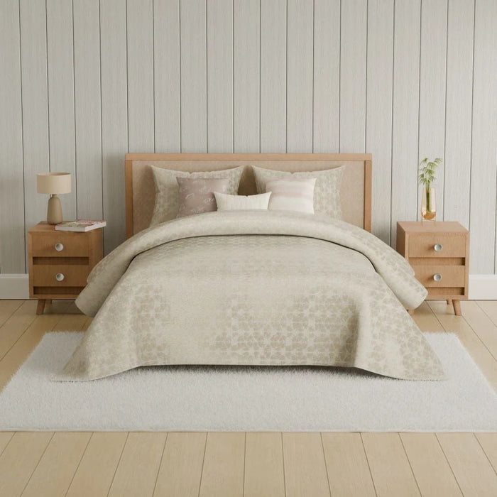 Aw25 Oxford Reverie Dj9337 Jacquard King Comforter S/7-240X260-Blush Pink 7Pcs