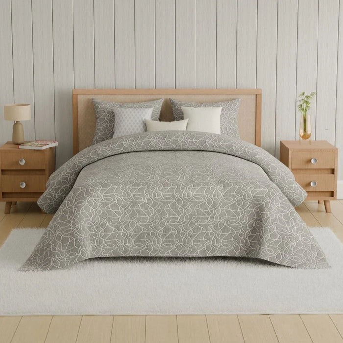 Aw25 Oxford Reverie Dj10557 Jacquard Super King Comforter S/7-260X260-Grey 7Pcs