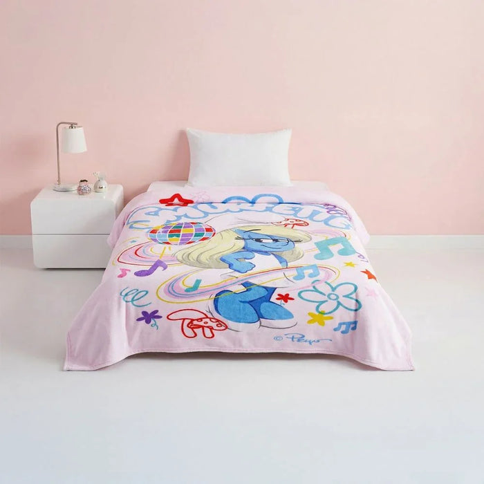 SS25 Disney Smurfs Flannel Blanket Kids