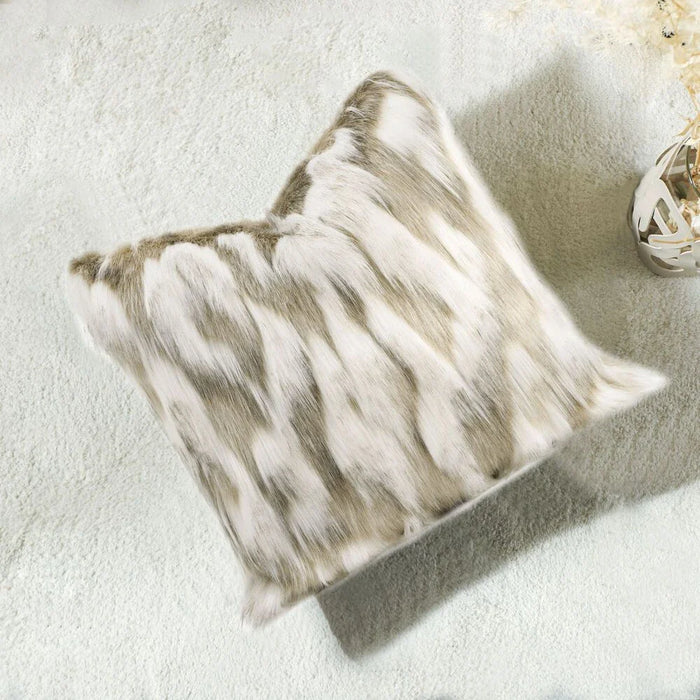 Fur Cushion - White - 45x45 cm