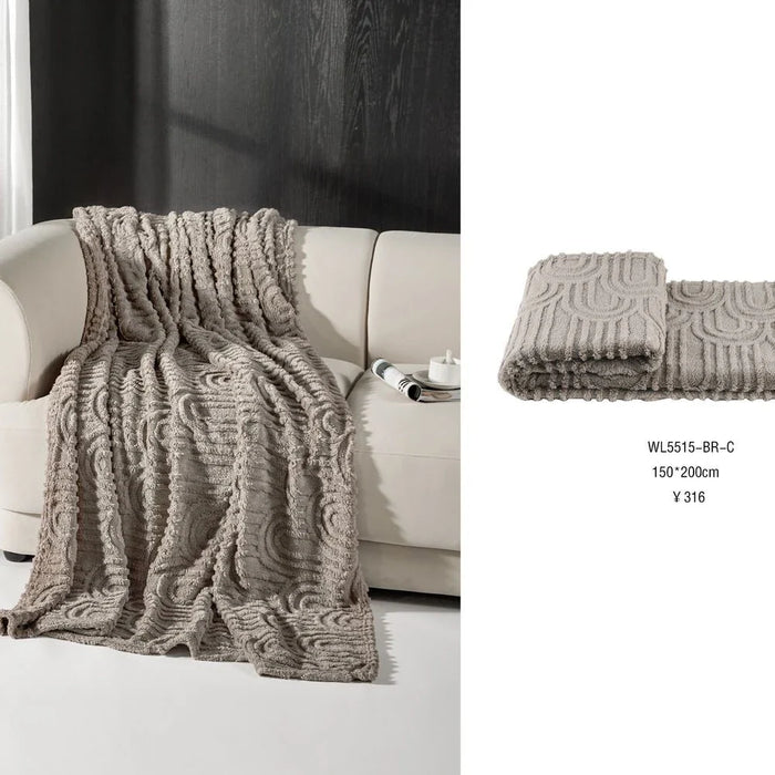 Jacquard Throw - Khaki - 150x200 cm