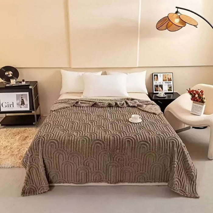 Aw25 Wl5515-Br-C Jacquard Throw Khaki 200x230Cm