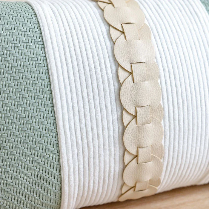 Patchwork Filled Cushion - Green - 30x50 cm
