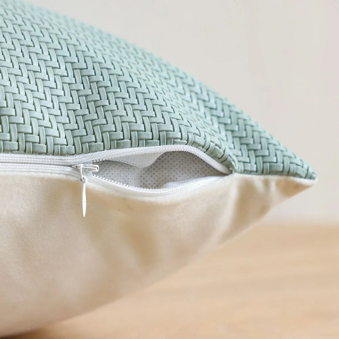Patchwork Filled Cushion - Green - 30x50 cm