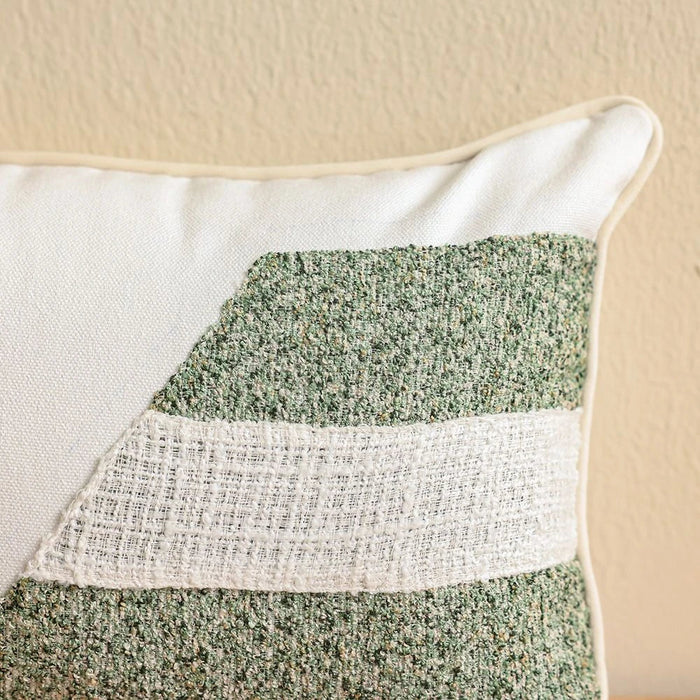 Patchwork Filled Cushion - Green - 30x50 cm
