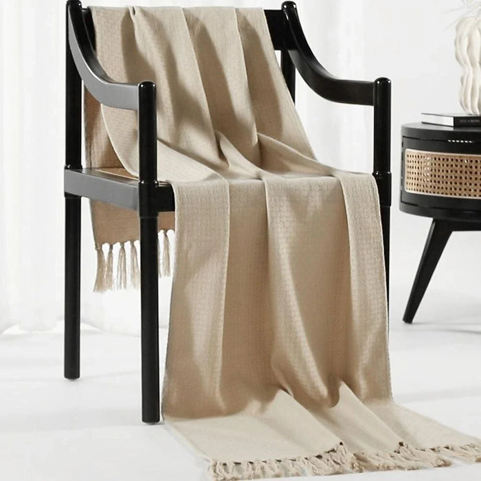 Jacquard Throw - Khaki - 65x230 cm