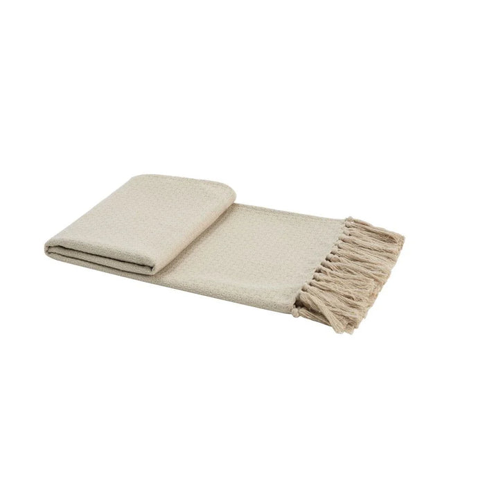 Jacquard Throw - Khaki - 65x230 cm