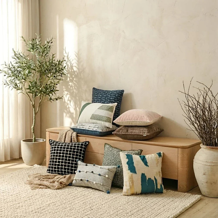 Jacquard Cushion - Blue - 45x45 cm