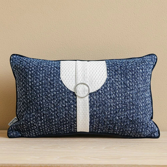 Patchwork Filled Cushion - Blue - 30x50 cm