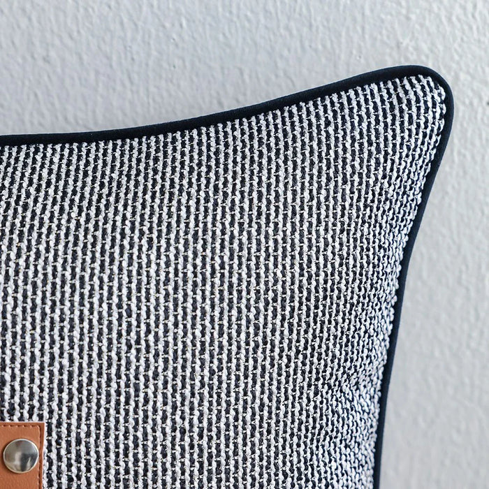 Patchwork Filled Cushion - Black - 45x45 cm