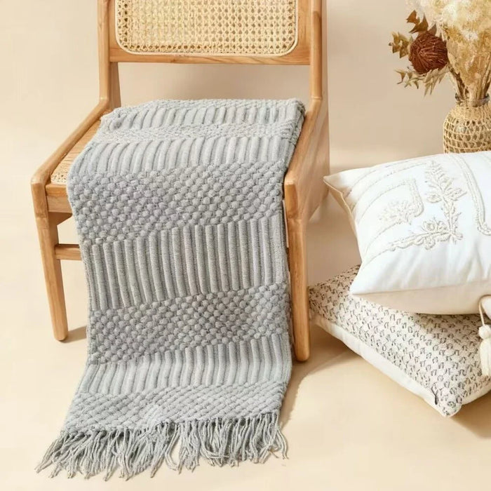 Jacquard Throw - Grey - 130x190 cm