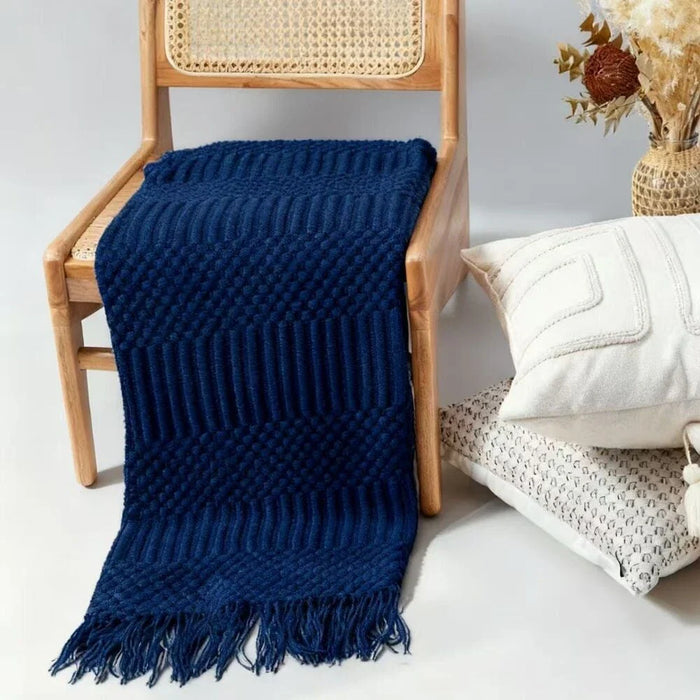 Jacquard Throw - Blue - 130x190 cm