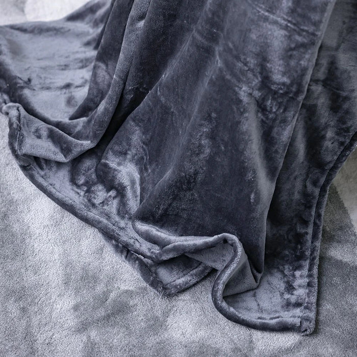 Mellow Kids Flannel Blanket Grey-150x220 cm