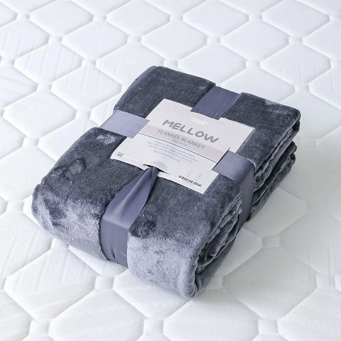 Mellow Kids Flannel Blanket Grey-150x220 cm