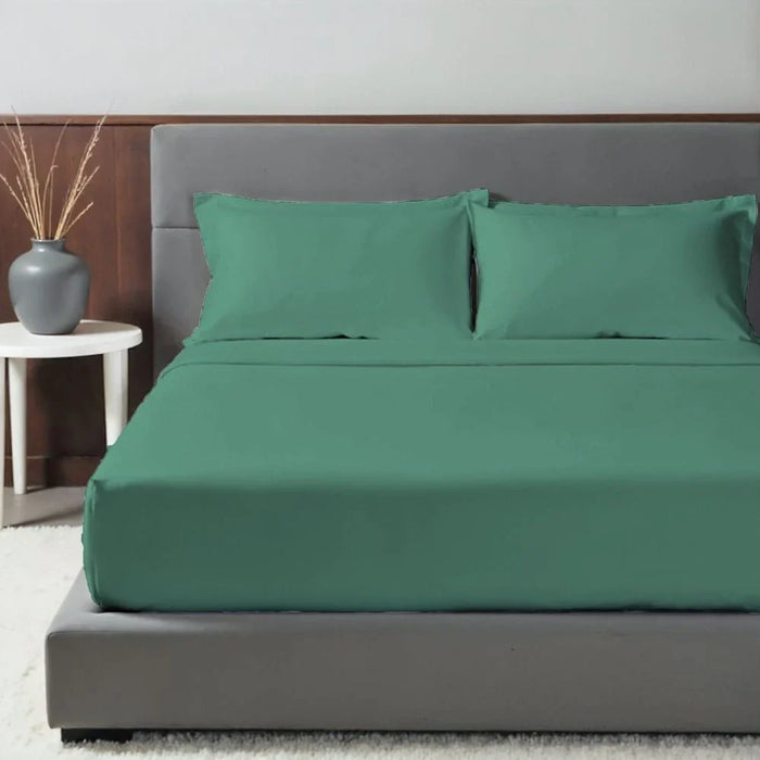 Kids 120x200 Solid Fitted Sheet-Dk.Green
