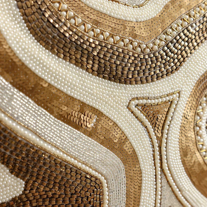 Royal Embellished Cushion Cover - White - Gold - 45x45 cm