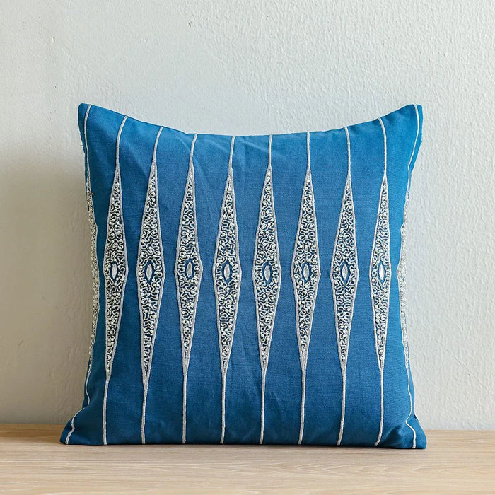 Haven Embellished Cushion Cover - Moroccan Blue - 45c45 cm