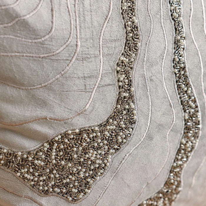 Maison Embellished Cushion Cover - Grey - 45x45 cm