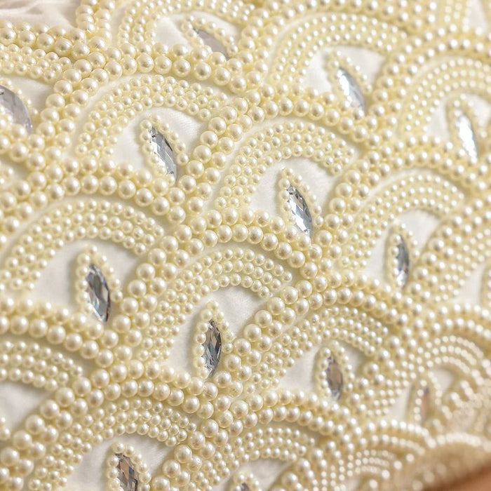 Cozy Embellished Cushion Cover - White - 30x50 cm